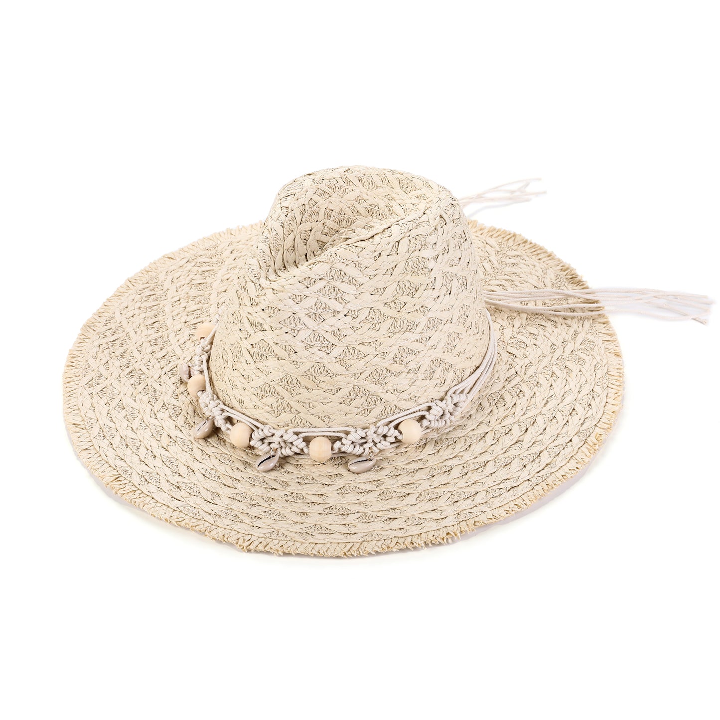 Beige/paars cowboy hoed