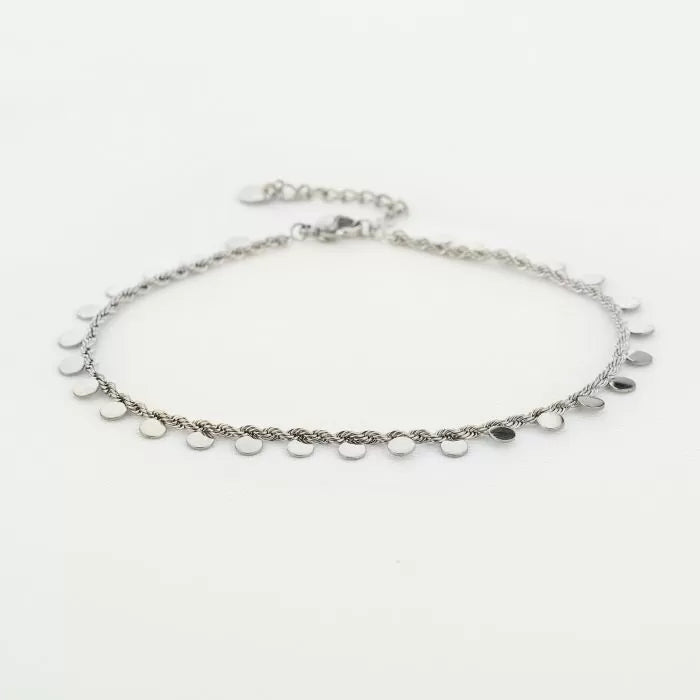 Zilver enkelband muntjes