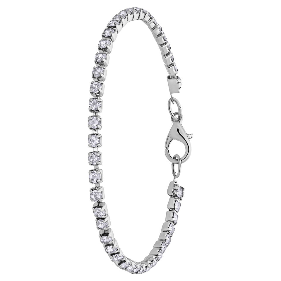 Bijoux zilverkleurige tennisarmband met witte stras