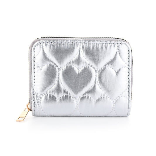 Kleine portemonee Hart silver
