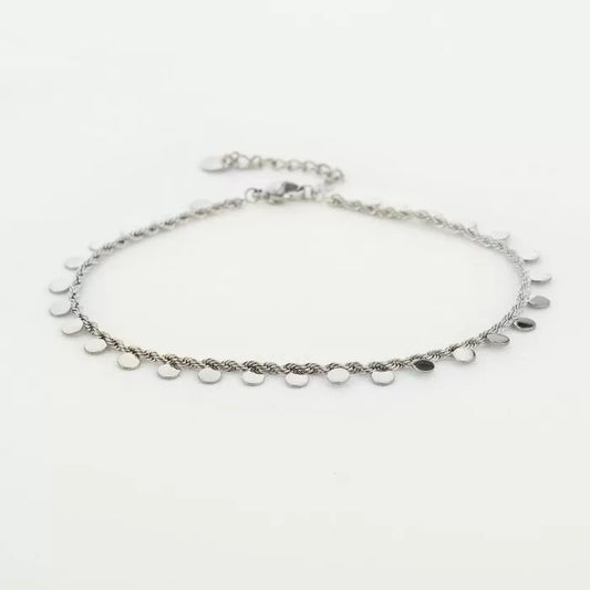Zilver enkelband muntjes