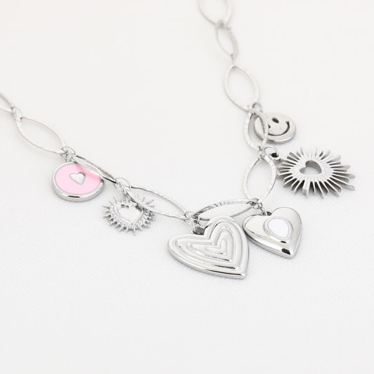 Bedels Ketting Roze Hart