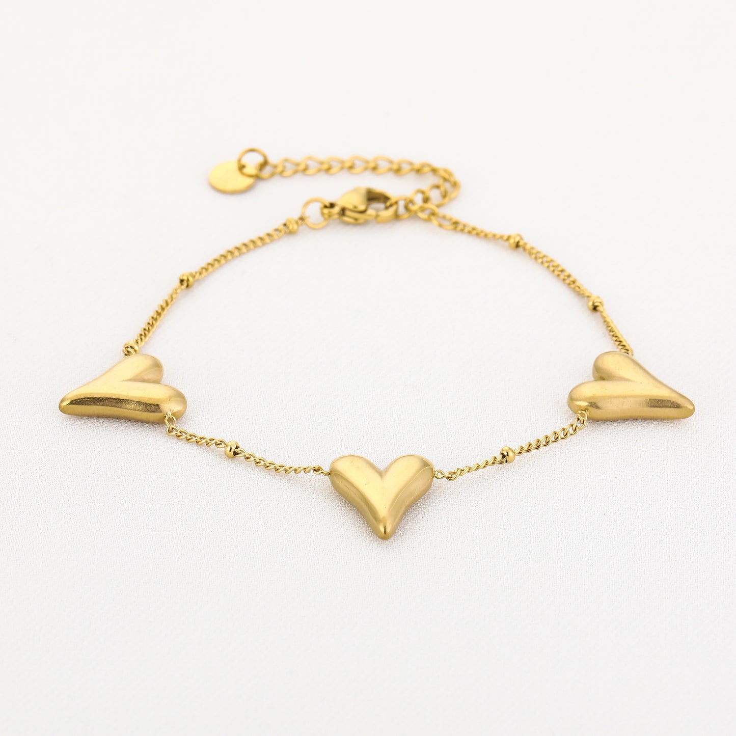 Hartjes armband gold