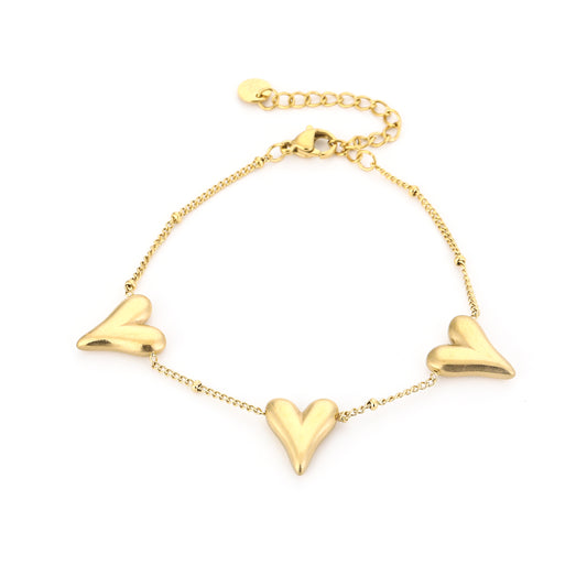 Hartjes armband gold