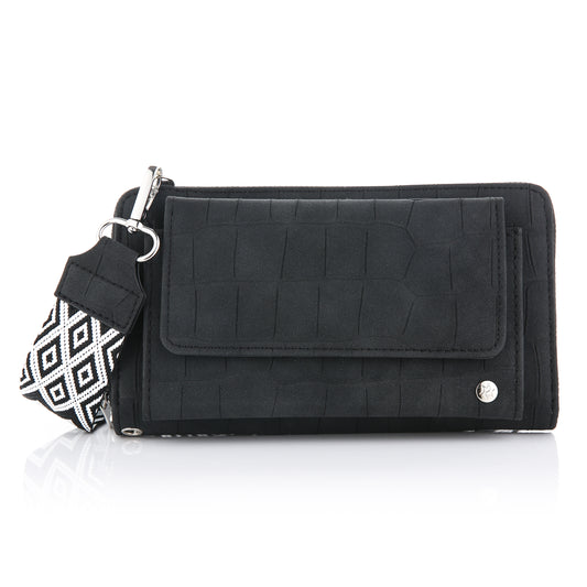 Croco portemonnee Black